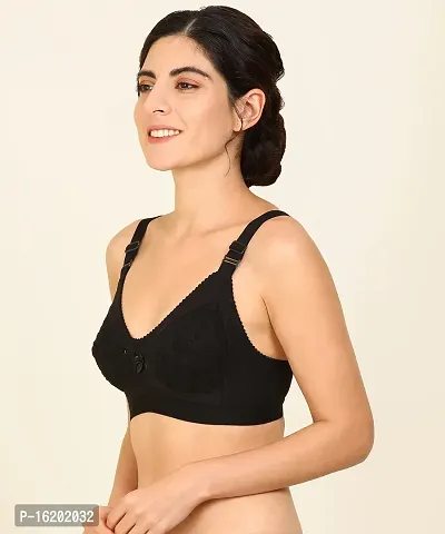 Stylish Black Cotton Solid Bras For Women-thumb3