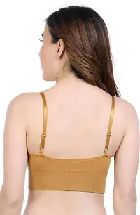 Stylish Brown Cotton Self Design Bras For Women-thumb3