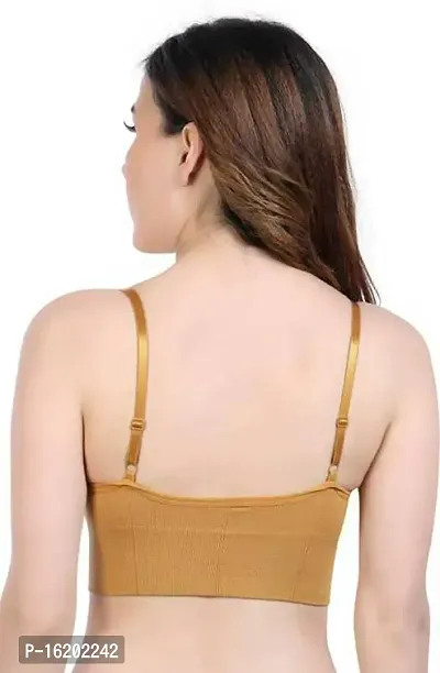 Stylish Brown Cotton Self Design Bras For Women-thumb4