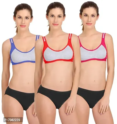 SOLID FANCY WOMEN SPORTS BRA SET