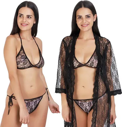 hub Women Robe and Lingerie Set