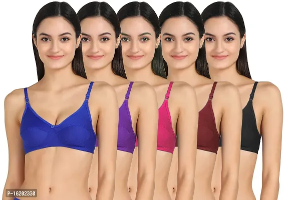 Stylish Cotton Solid Bras For Women-Pack Of 5-thumb0