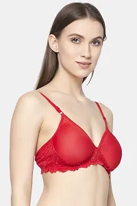 Stylish Red Cotton Solid Bras For Women-thumb1