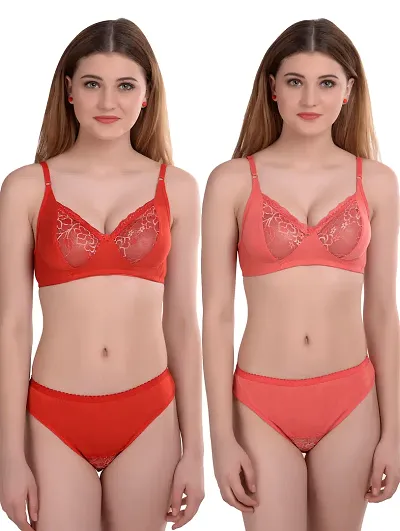 Stylish Bra And Panty Set For Women Pack Of 2