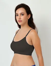 Stylish Black Cotton Solid Bras For Women-thumb1