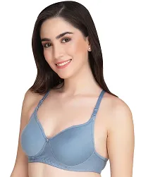 Stylish Blue Cotton Solid Bras For Women-thumb2