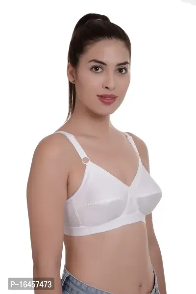 Stylish White Cotton Solid Bras For Women-thumb2