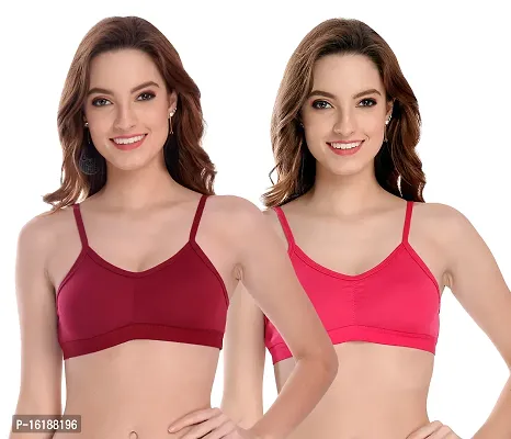 Stylish Cotton Solid Bras For Women- Pack Of 2