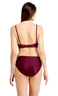 Fashion Comfortz Non Padded Wirefree Bra and Panty Set for Woman Maroon-thumb3