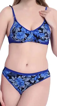 PIBU-Women's Cotton Bra Panty Set for Women Lingerie Set Sexy Honeymoon Undergarments ( Color : Blue )( Pack of 1 )( Size :34) Model No : Sunflower SSet-thumb4