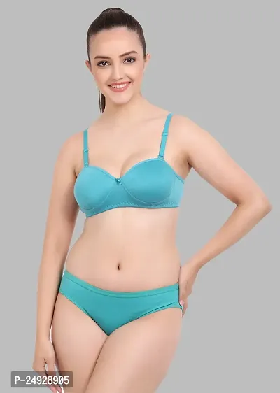 Stylish Cotton Bra And Panty Set For Women-thumb0