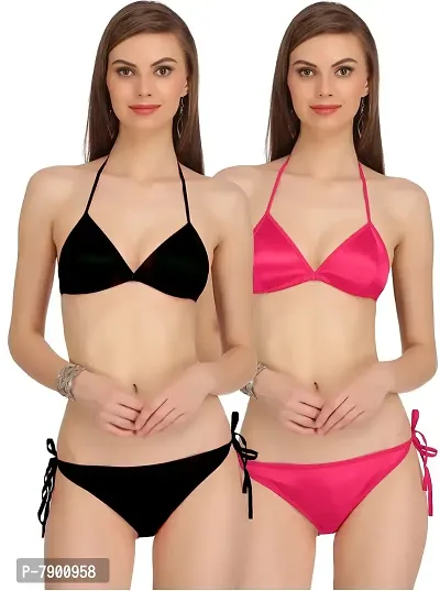 Fashion Comfortz Bra  Panty Set for Women Ll Ladies and Girls Lingerie Set Black,Pink