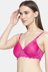 Stylish Pink Cotton Solid Bras For Women-thumb2