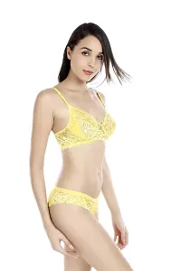 Fashion Comfortz Women's Bra Panty Set Yellow-thumb1