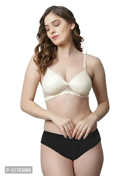 Stylish Women Brown Cotton Bra Panty Set - Pack of 1-thumb0