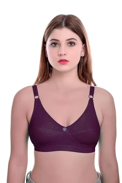 Women Non Padded Non-Wired Bra (Pack Of 1) (Color : Purple)