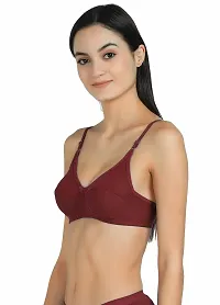 Women T-Shirt Cotton Non Padded Non-Wired Bra (Pack of 1) (Maroon)-thumb2