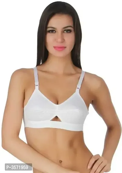 White Cotton Bra-thumb0