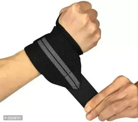 TechoWorld Wrist Support Band for Gym Workout  Weightlifting for Men  Women Wrist Support Wrist Support  (Black)-thumb0