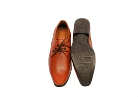 Stylish Leather Brown Solid Formal Shoes For Men-thumb2