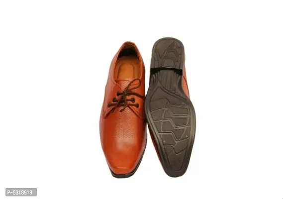 Stylish Leather Brown Solid Formal Shoes For Men-thumb3