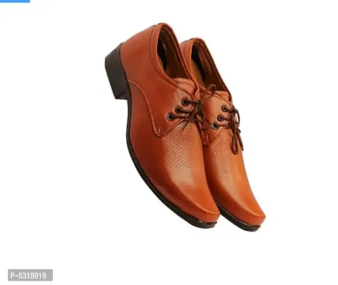 Stylish Leather Brown Solid Formal Shoes For Men-thumb4