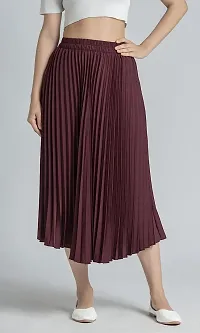 one amore Classic Stretchy All Time Trendy Pleated Skirt for Women-thumb2