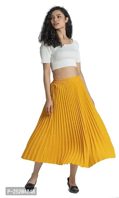 one amore Classic Stretchy All Time Trendy Pleated Skirt for Women-thumb0