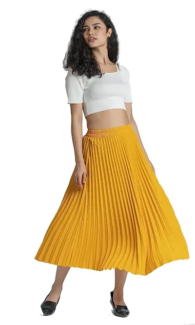 Stylish Georgette Solid Frill Skirt for Women