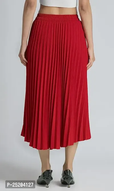 one amore Classic Stretchy All Time Trendy Pleated Skirt for Women-thumb4