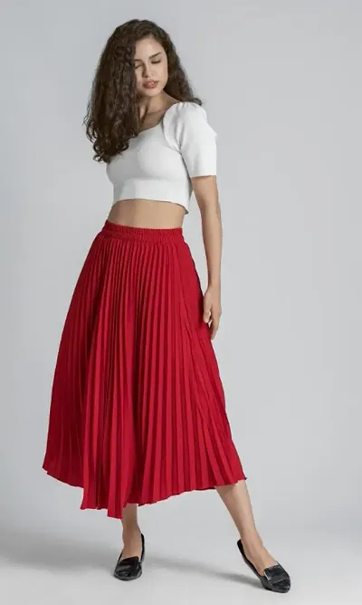 Classy Pleated Maxi Skirt for Women