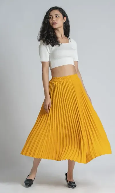 Classy Pleated Maxi Skirt for Women