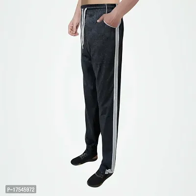 Aakarshini Straight fit cotton night pants sports with side pockets for summer gym dark grey