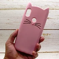 DEALPICK Giliter Silicon Cute Cat Case Cover for Redmi 6 Pro - Pink-thumb1