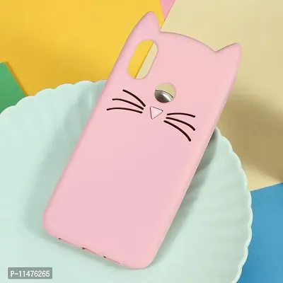 DEALPICK Giliter Silicon Cute Cat Case Cover for Redmi 6 Pro - Pink-thumb0