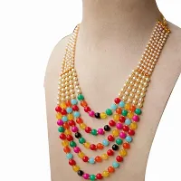 Sharma Jewellers Stylish Crystal Bead Necklace Traditional Jewellery Set for Women in Multicolor Color-thumb1