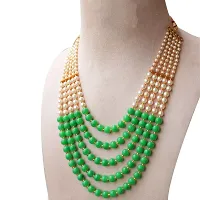 Sharma Jewellers Stylish Crystal Bead Necklace Traditional Jewellery Set for Women in Light Green Color-thumb1