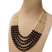 Sharma Jewellers Stylish Crystal Bead Necklace Traditional Jewellery Set for WomenBlack-thumb1