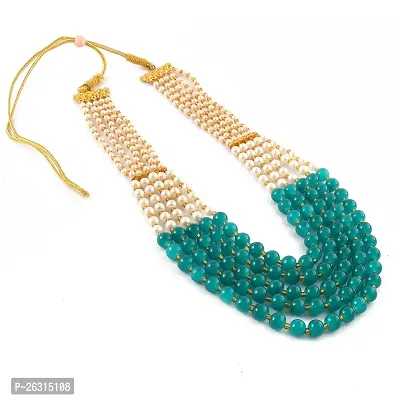 Sharma Jewellers Stylish Crystal Bead Necklace Traditional Jewellery Set for Women in Rama Color