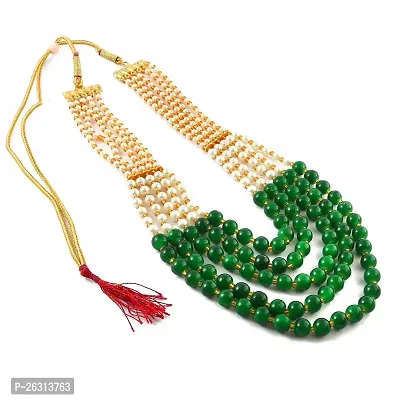 Sharma Jewellers Stylish Crystal Bead Necklace Traditional Jewellery Set for Women in Green Color-thumb0