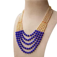Sharma Jewellers Stylish Crystal Bead Necklace Traditional Jewellery Set for Women in Navy Blue Color-thumb1