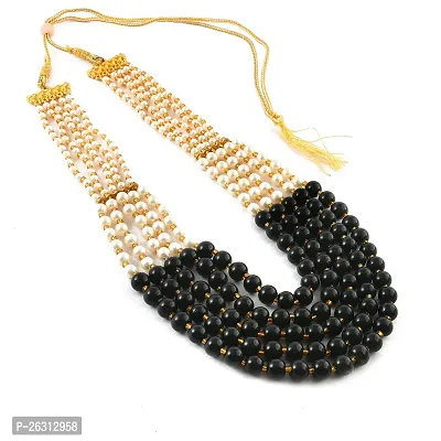 Sharma Jewellers Stylish Crystal Bead Necklace Traditional Jewellery Set for WomenBlack-thumb0