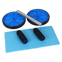 Combo of Sweat Belt and Gym Roller Abs Exerciser Waist-Trimmer for Burn Off Calories-thumb1