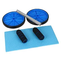 Combo of Double Spring Tummy Trimmer and Gym Roller Abs Exerciser Waist-Trimmer for Burn Off Calories-thumb1