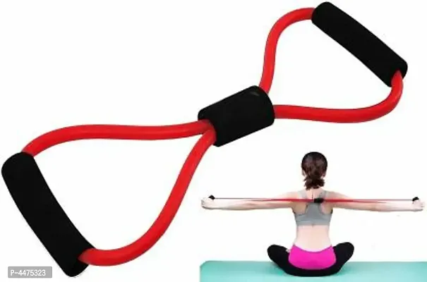 Fitness Stretch Body Toning and Stretching Travel Exercise Tube 8 Type Resistance Band Exercise Tube (Multi) Pack 1-thumb0