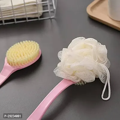 2 IN 1 Loofah with handle Body Brush,Loofah Back Scrubber with Long Handled