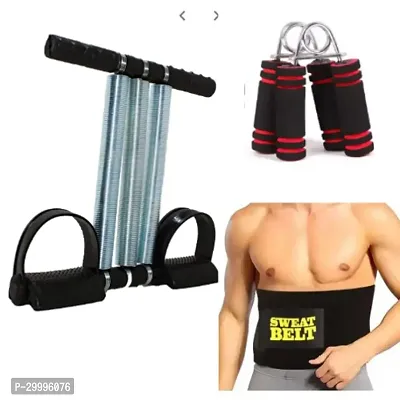 Useful Triple Tummy Trimmer Combo With Swet Belt and V Shap Grip