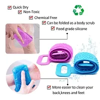 Silicone Massager Bath Dual Side Back Scrubber Belt Body Bath Brush-thumb1