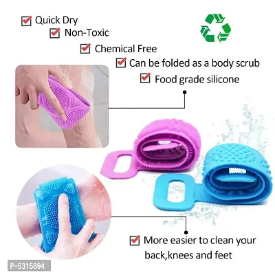 Silicone Massager Bath Dual Side Back Scrubber Belt Body Bath Brush-thumb2