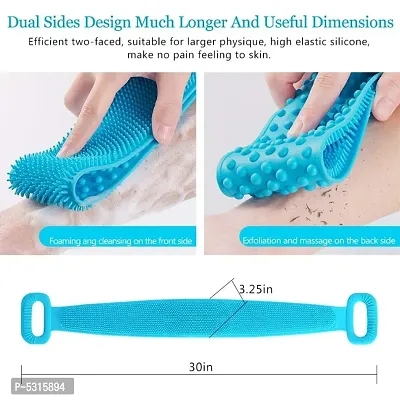 Silicone Massager Bath Dual Side Back Scrubber Belt Body Bath Brush-thumb3